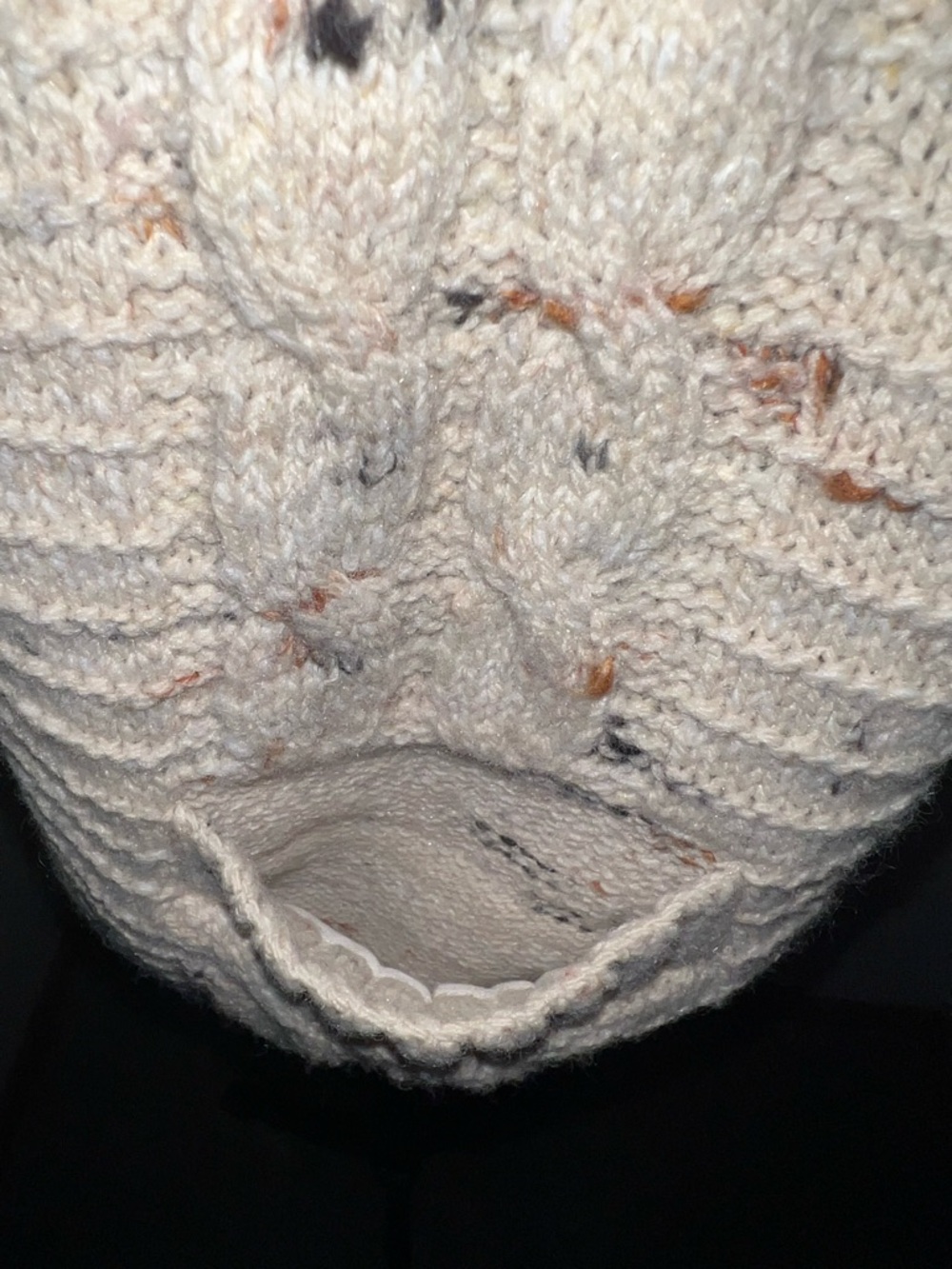 JCPenney The Men’s Shop Vintage 80s Donegal Tweed Cable Knit Vest Cream Small - Picture 5 of 11